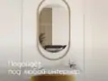 Дизайнерское настенное зеркало Glass Memory Muse в металлической раме золотого цвета